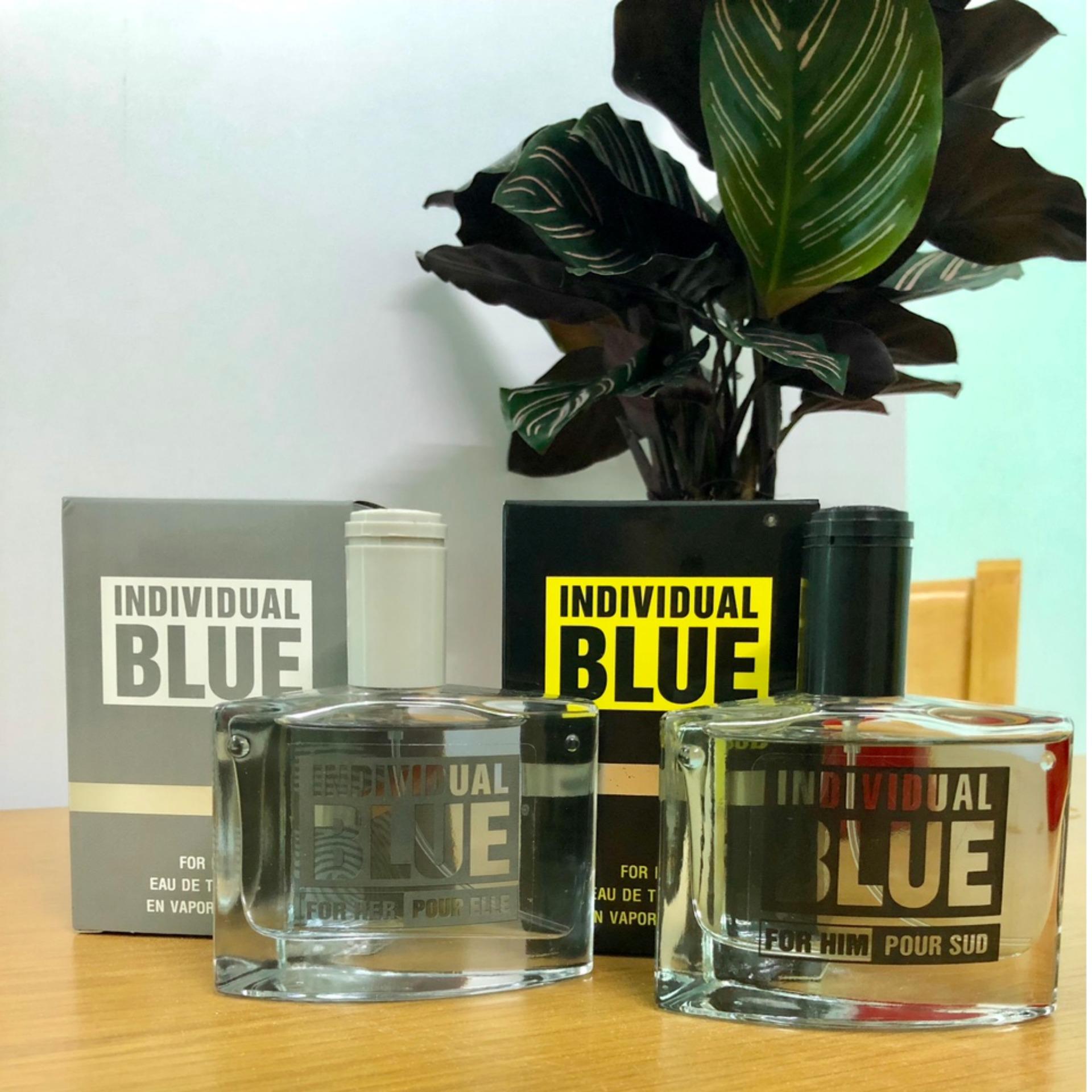 Combo 2 chai nước hoa Nam - Nữ BLUE INDIVIDUAL (Đen - Bạc)