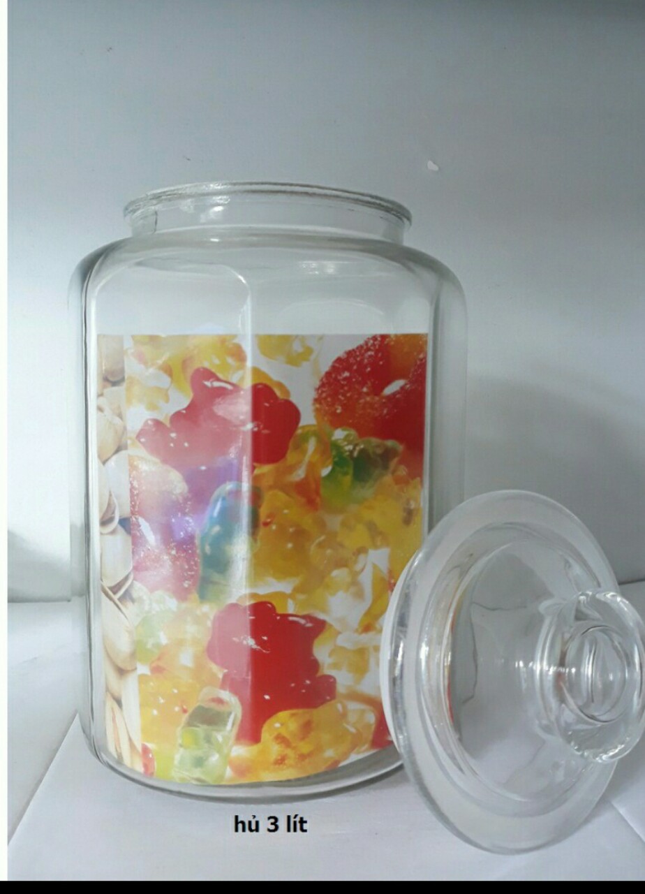 Hủ thủy tinh  bát giác 2000ml- 1500ml