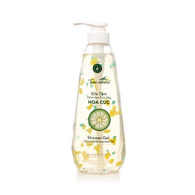 Sữa tắm cánh hoa tinh dầu hoa cúc tami natural 600ml