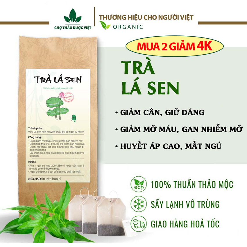 Trà lá sen túi lọc - Chợ Thảo Dược Việt