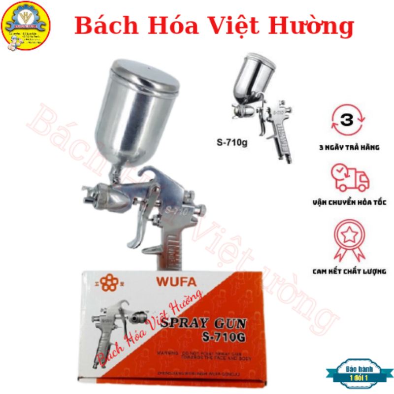 Bộ Súng phun sơn S-710 cao cấp kèm bình chứa 400cc tiện lợi, béc phun sơn ra đều -Bách Hóa Việt Hường