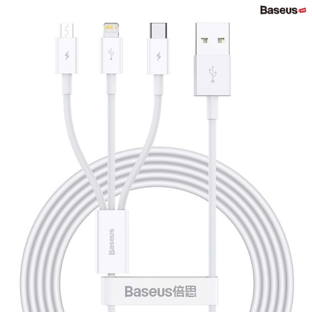 Cáp sạc 3 đầu Baseus Superior Series 3 in 1
