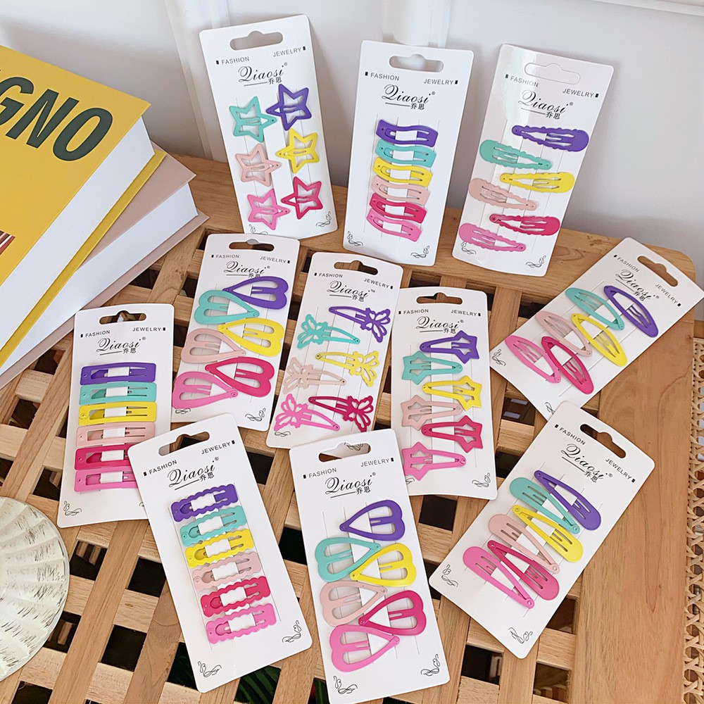 [HCM]Set 6 Kẹp Tóc Nhiều Màu Đáng Yêu Cho Mẹ Và Bé