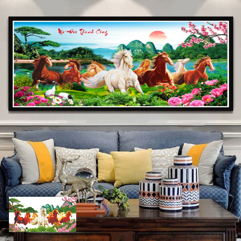 Tranh đính đá Mã Đáo Thành Công LV254 KT:100*54cm