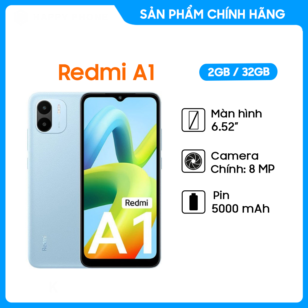 Điện thoại Xiaomi Redmi A1  - Hàng Chính Hãng, Mới 100%, Nguyên Seal | Bảo hành 12 tháng GZ27