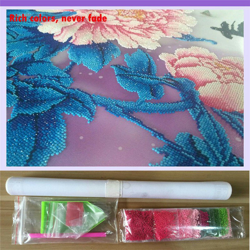 Tranh đính đá đầm sen VS128, VS129: 160*90cm - tự đính