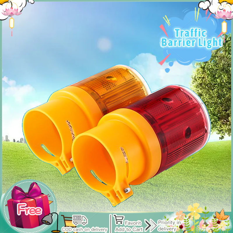 LP Solar Powered LED Traffic Strobe Warning Lights Flicker Beacon Road Barricade Construction Sign Lamp