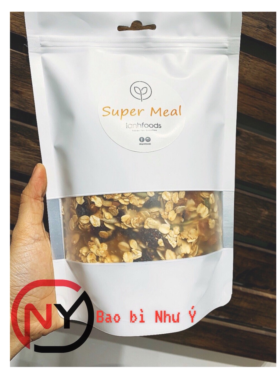 [1kg/size] túi zip sữa cửa sổ tràn đựng bột đậu hạt cafe (mẫu mới có móc khóa - hoặc ko móc khóa)