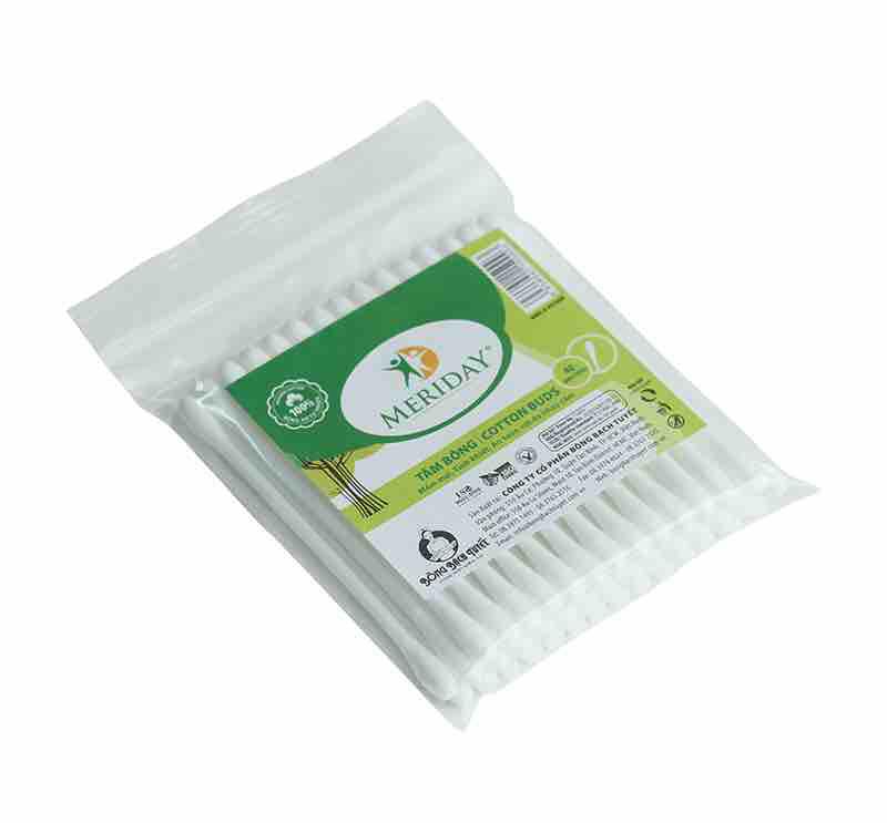 Bộ 10 bịch Tăm bông Meriday (40 que/gói)