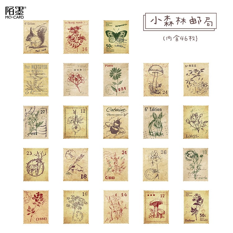 Sticker tem vintage trang trí sổ tay, planner, scrapbook, .. [ 126 ]