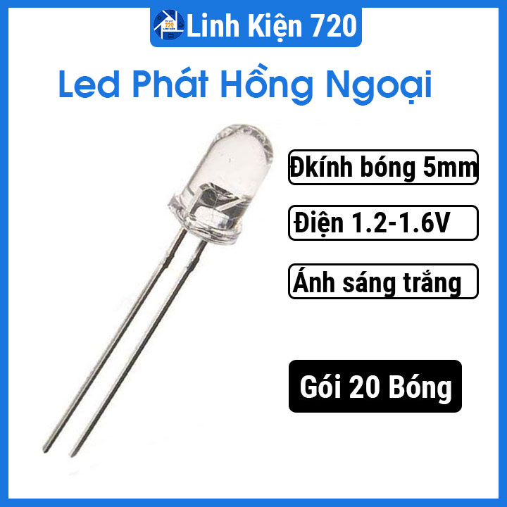 Bộ 20 led phát hồng ngoại ø5mm 940nm