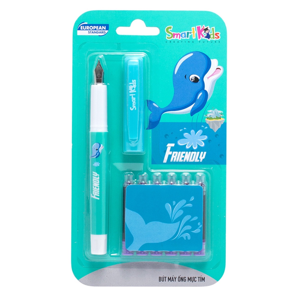 Bút máy smartkids sk-cfp004 kèm 6 ống mực tím