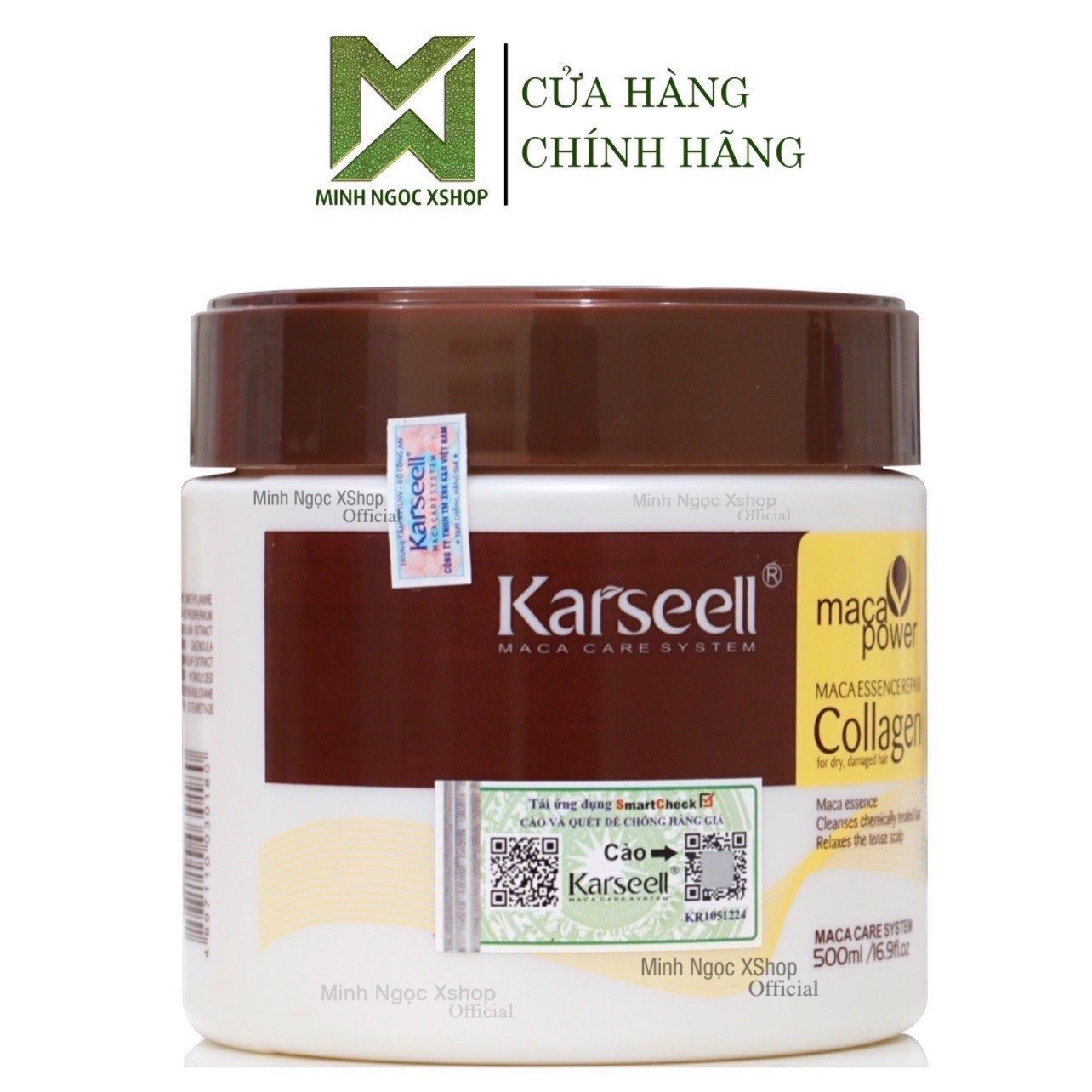 Kem ủ tóc, dầu hấp phục hồi siêu mượt Collagen Karseell dạng hũ 500ML