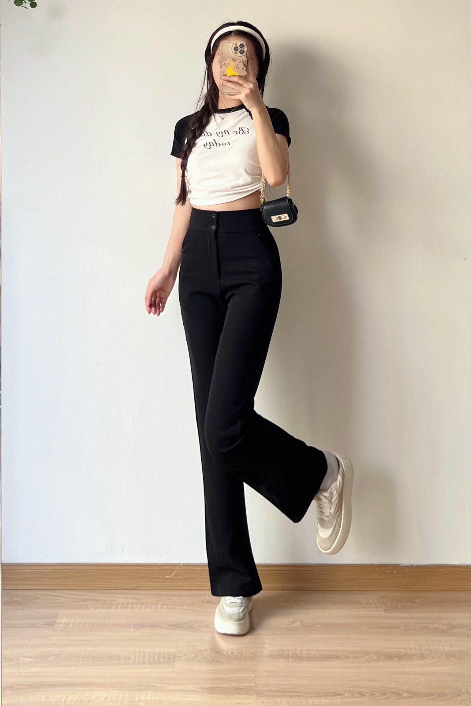 Quần ống loe nữ cạp cao 2 cúc - 247storefashion - q501_p0k31