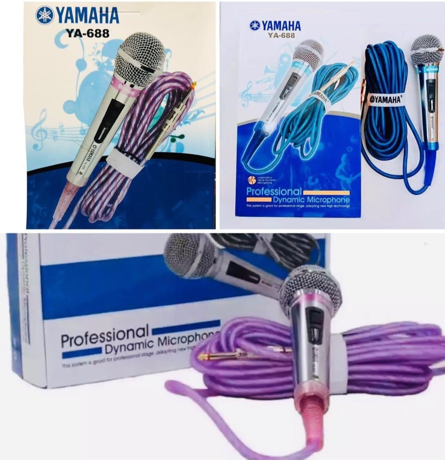 Micro dây hát Karaoke có dây Yamaha YA-688 (bạc) dây 5mét (chuyên nghiệp)