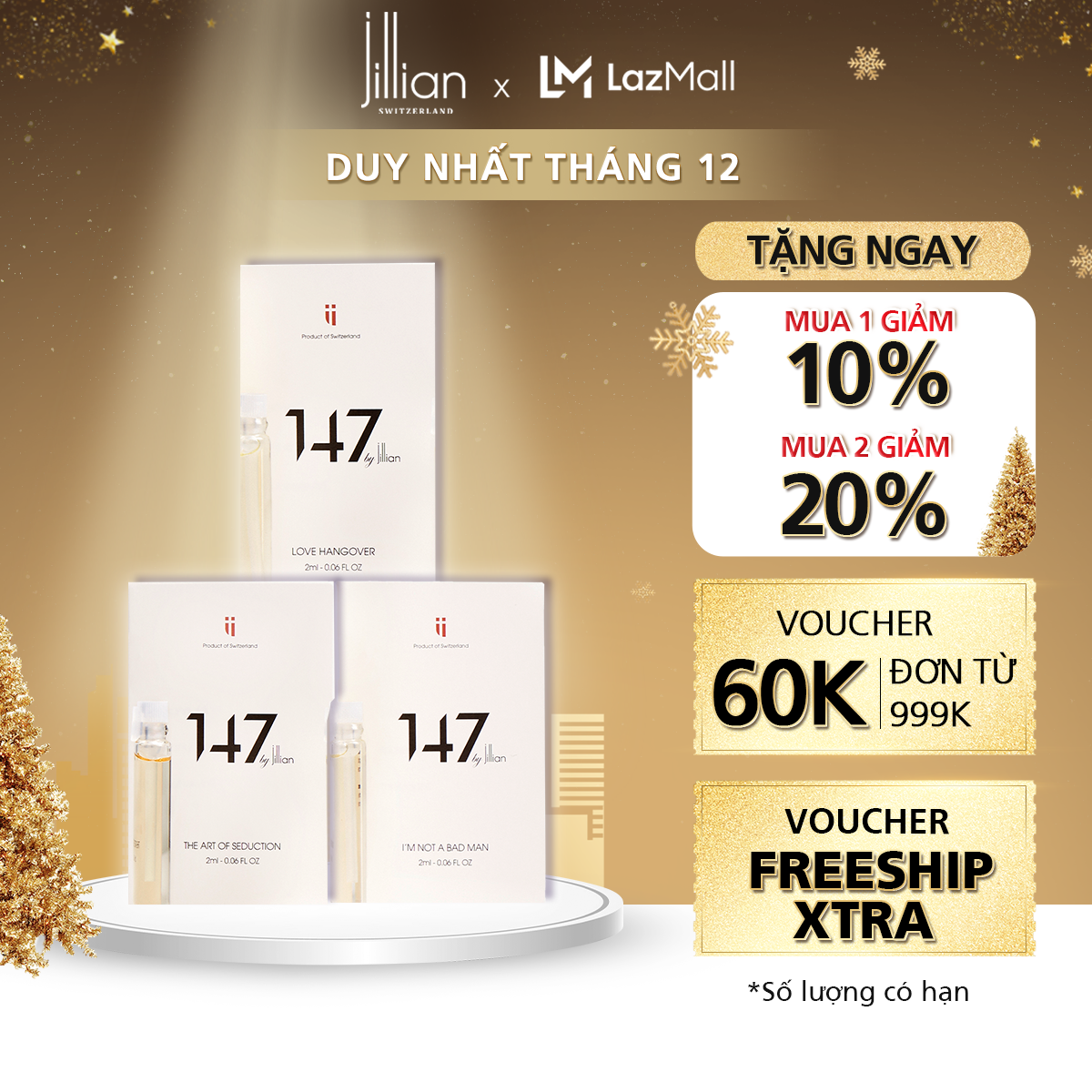 Set Nước hoa Jillian Nam 3 mùi 3x2ml