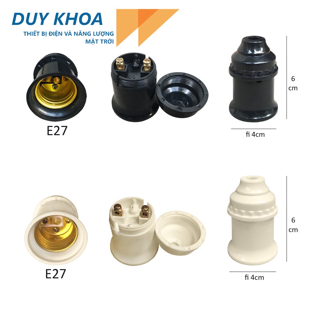 Đui Đèn E27 Đúc Kín Nước Có Dây 12cm