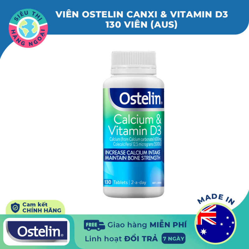[HCM]Ostelin canxi và vitamin D3 130 viên Date2024[Bổ sung canxi và vitamin D phù hợp với những người có lượng vitamin D thấp lượng canxi không đủ] Hàng Úc (được bán bởi Siêu Thị Hàng Ngoại) nhập khẩu