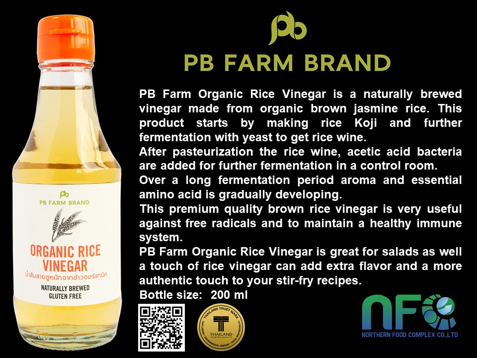 [Hoàn Tiền 15%]Giấm gạo hữu cơ PB Farm/ Asian Organic Rice Vinegar 200ml