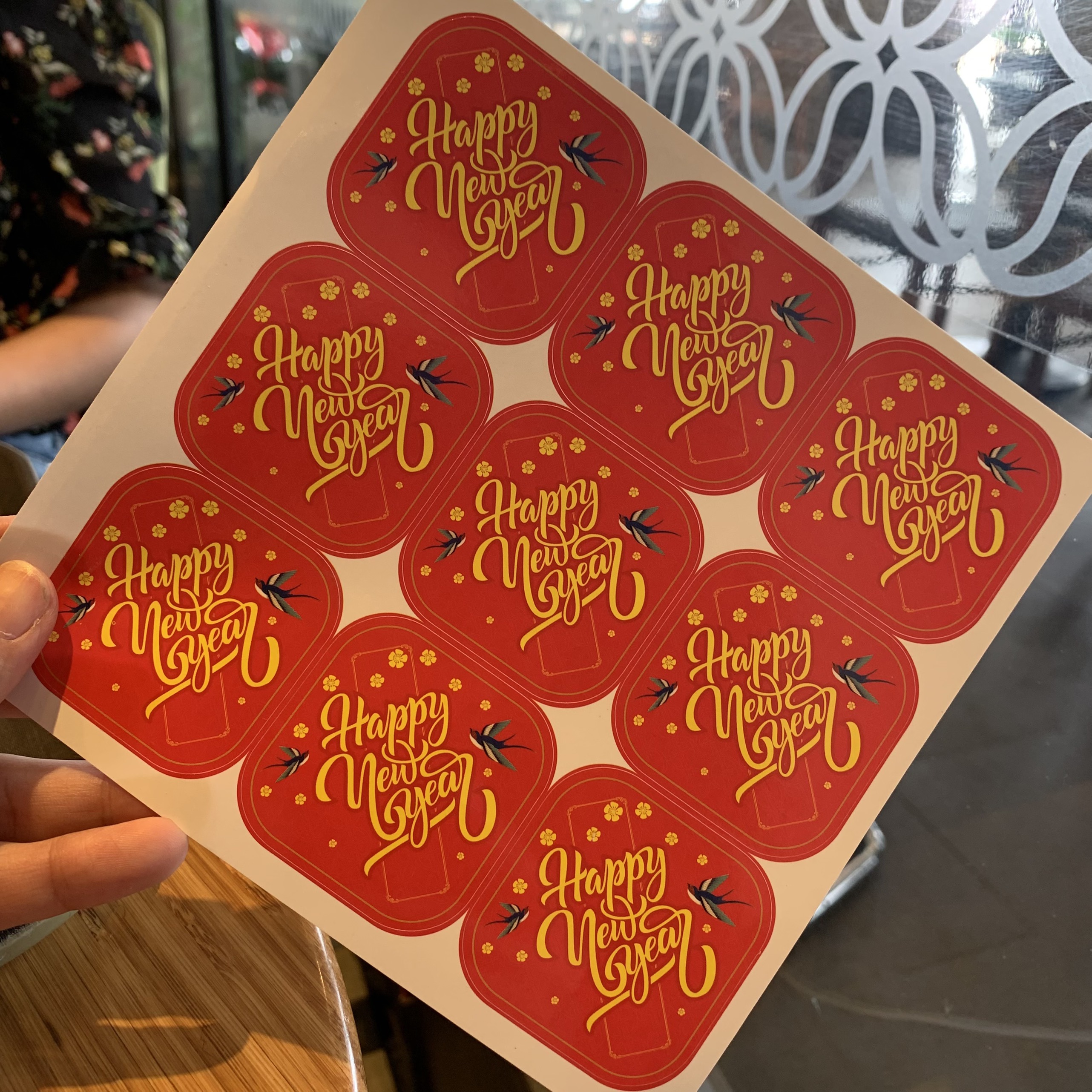 100 Tem dán, Nhãn dán Tết  - Thoi 6cm - vuông 5cm