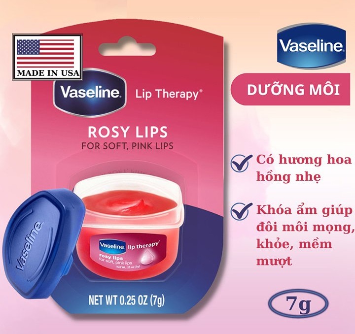 Son Dưỡng Môi Vaseline Hoa Hồng Lip Therapy Rosy Lips 7g