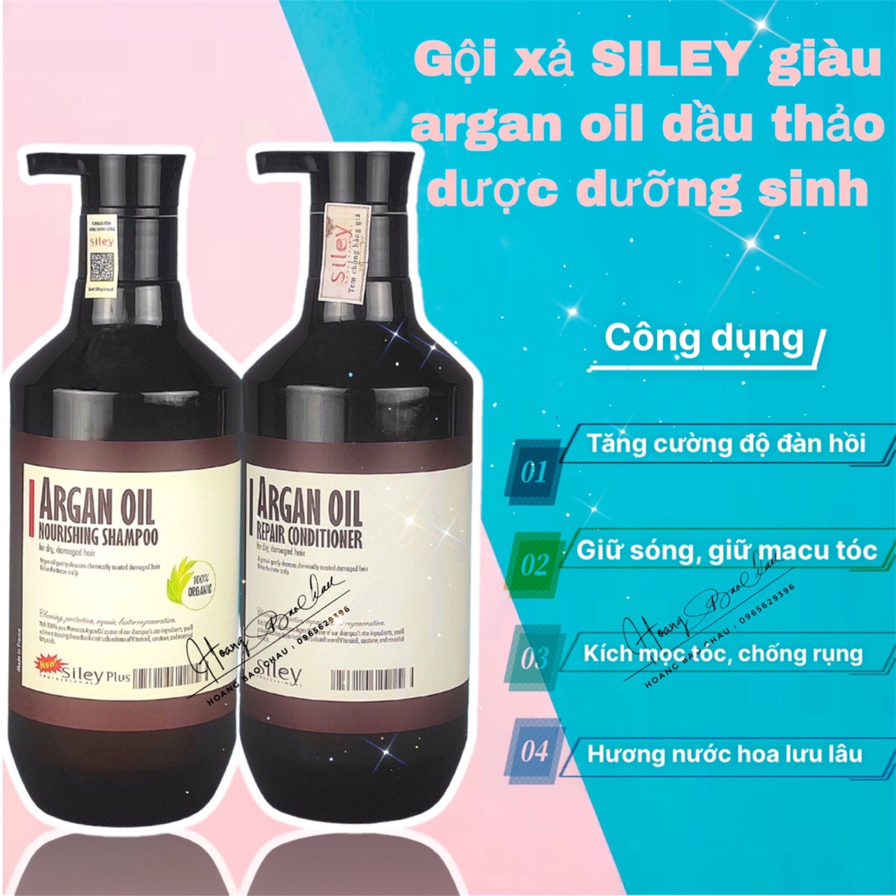 Siley Argan Oil shampoo, nourishing herbal shampoo to restore and prevent hair loss 500ml