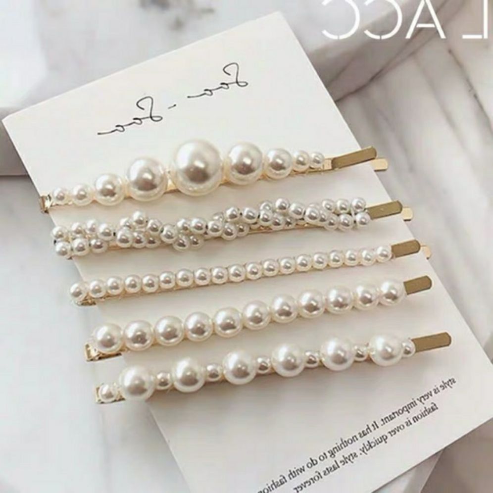 [HCM]Set 5 kẹp tóc ngọc trai xinh xắn