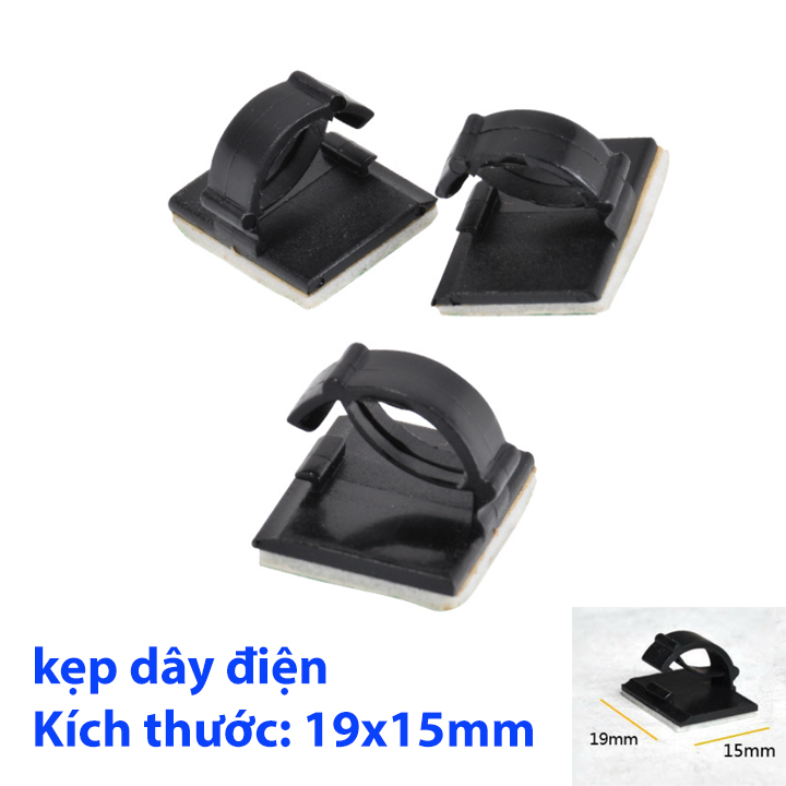 Combo 20 kẹp cố định dây điện, keo 3M siêu dính | Loại lớn