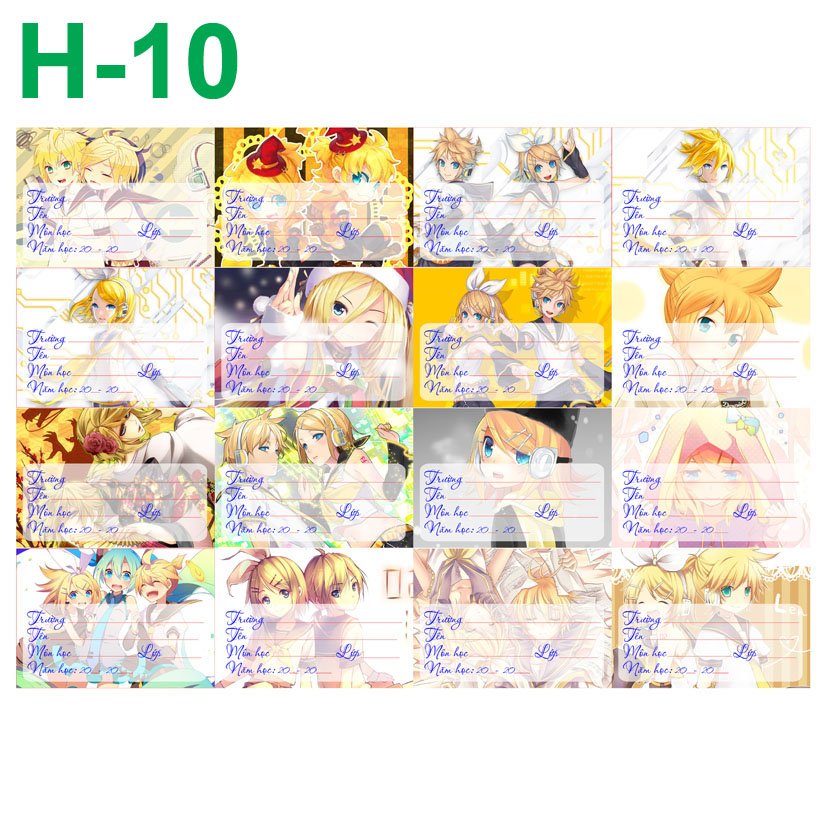 Nhãn vở set 32-64 nhãn vở Hatsune Miku