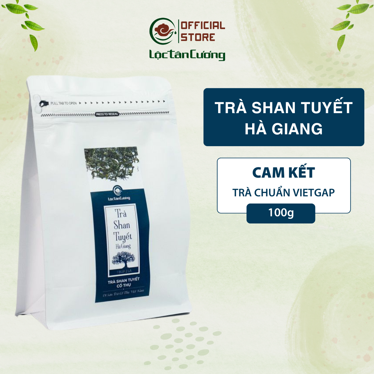 Shan Tuyet Ancient Tea from Ha Giang - Loc Tan Cuong - Northwest Specialty Ancient Tea - 100Gr Bag