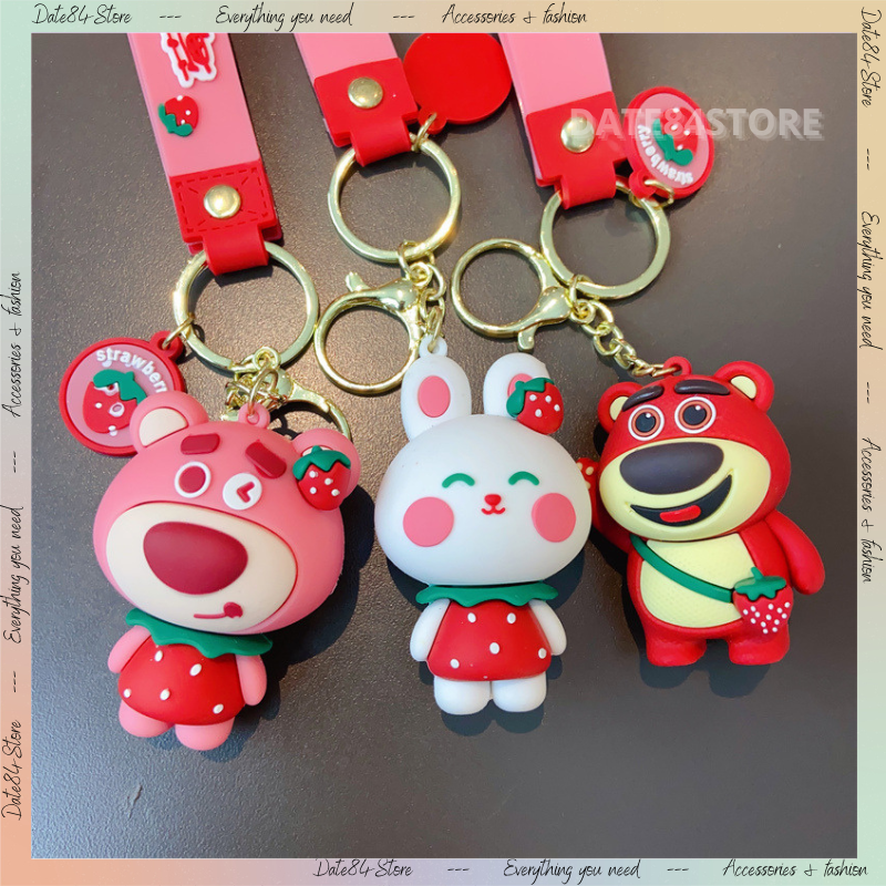 Móc khóa gấu dâu cute Date84store