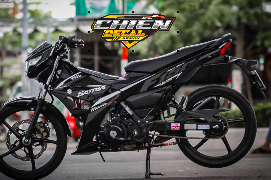 Tem rời xe satria - raider F150 mẫu tem chế zin đen bạc
