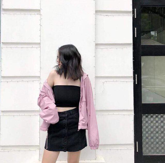 Áo ống thun body phối đồ