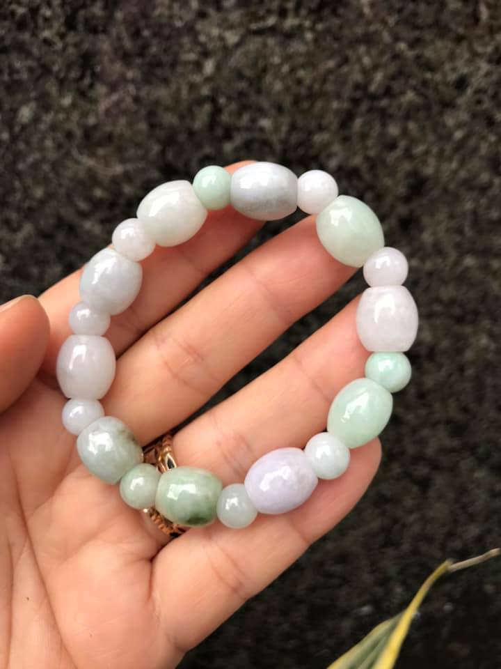 [HCM]VÒNG TAY LU THỐNG CẨM THẠCH TRẮNG THIÊN NHIÊN SIZE 8LY