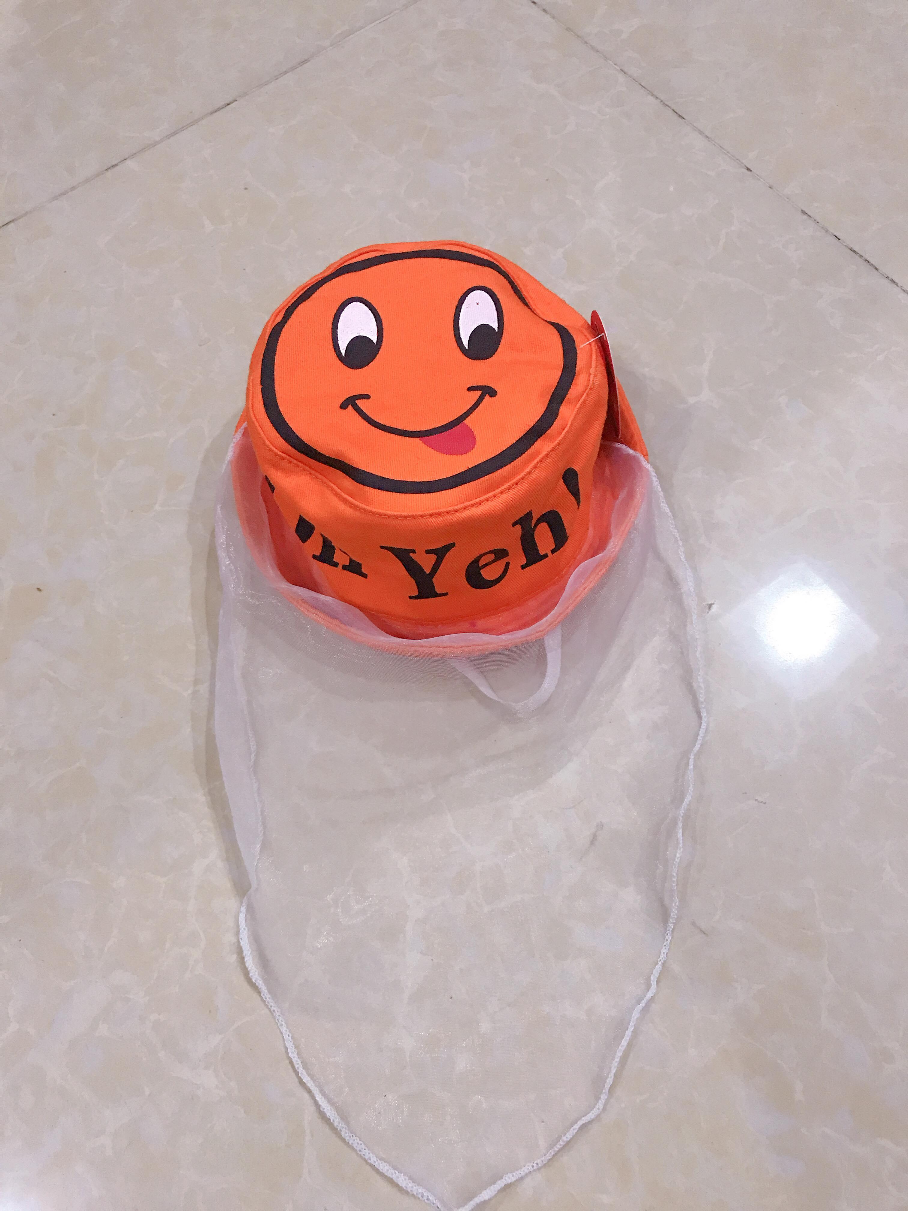 [HCM]NÓN MŨ TAI BÈO MẶT CƯỜI CHO BÉ CÓ LƯỚI (GIÁ HẠT DẺ)