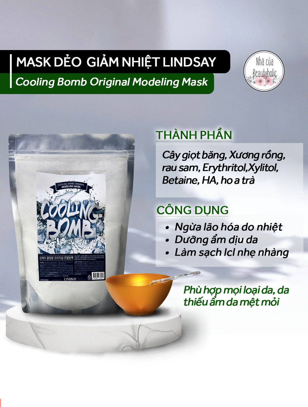 Mask dẻo giảm nhiệt lindsay cooling bomb original modelling mask