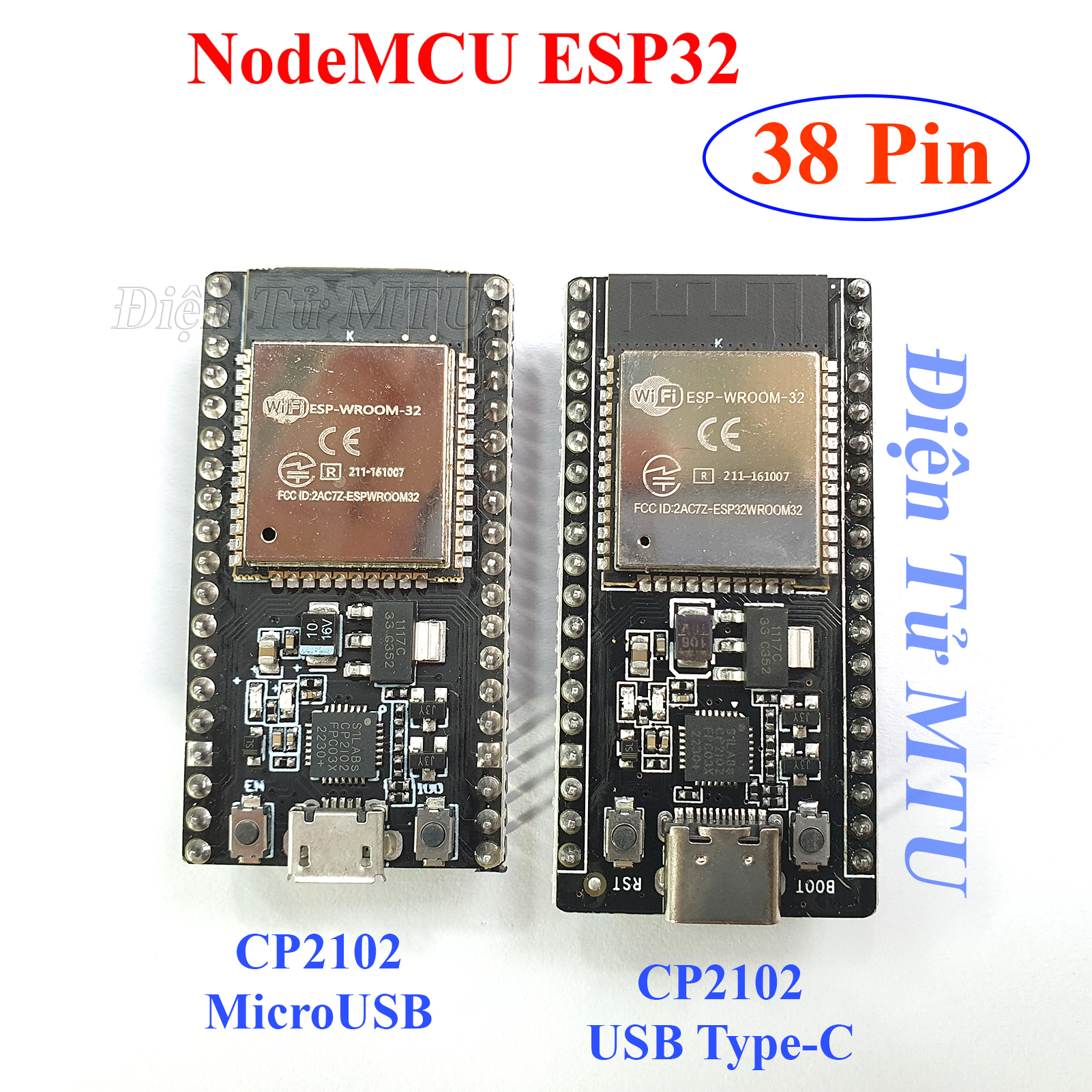 NodeMCU ESP32 Wifi BLE - CP2102 - WiFi 2.4GHz + Bluetooth BLE