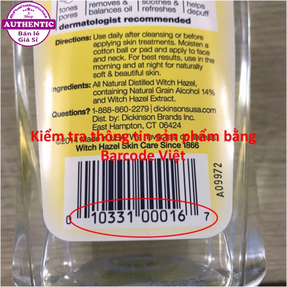NƯỚC HOA HỒNG DICKINSON ORGINAL WITCH HAZEL 473ML