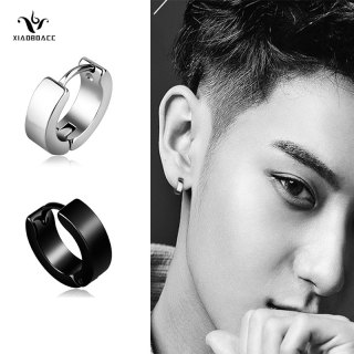 XiaoboACC 1 Piece Stainless Steel Punk Ear Buckles Earrings for Men and thumbnail