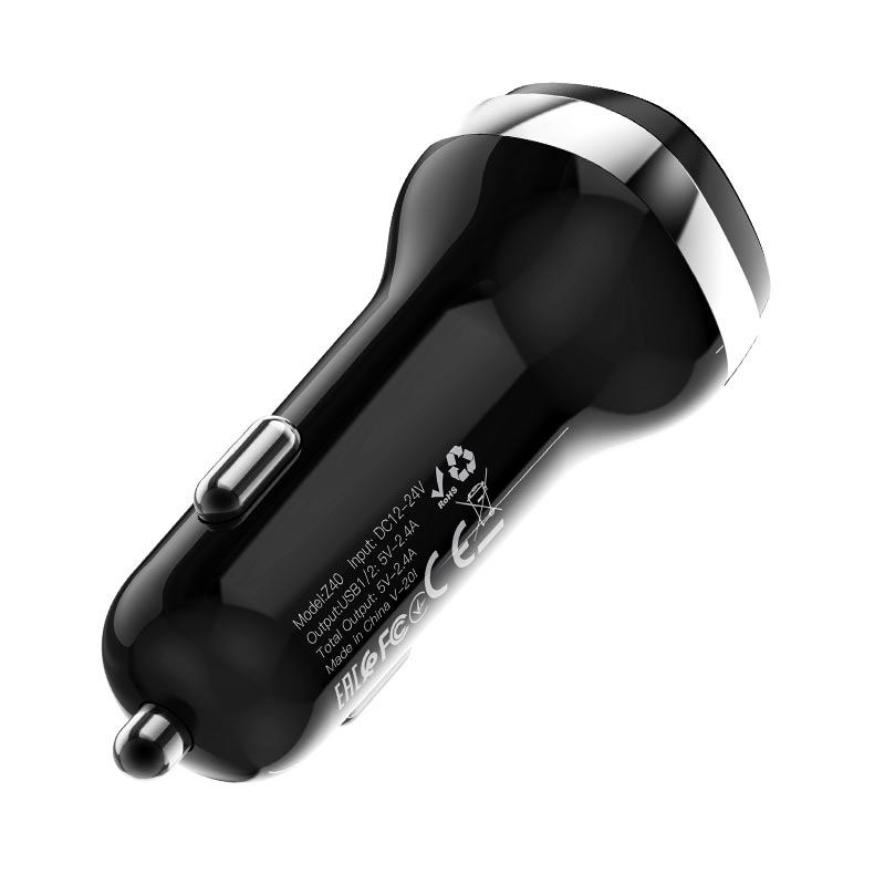 Cóc Sạc Xe Hơi 2 Cổng Usb Hoco Z40 - 12W