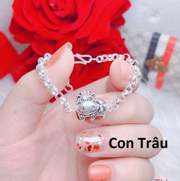 Lắc tay bạc trẻ em 12 con giáp MS100