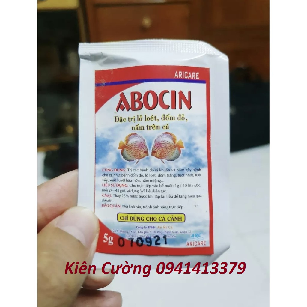 Abocin 5g chuyên lở loét đốm đỏ nấm cho cá