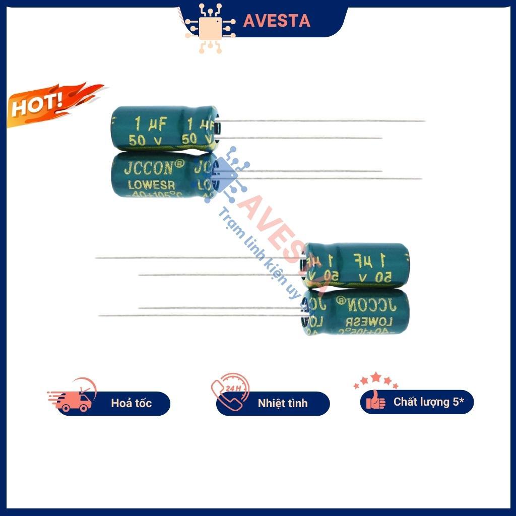 Tụ hóa 1uF 50V 5x11mm tần số cao chất lượng cao avesta