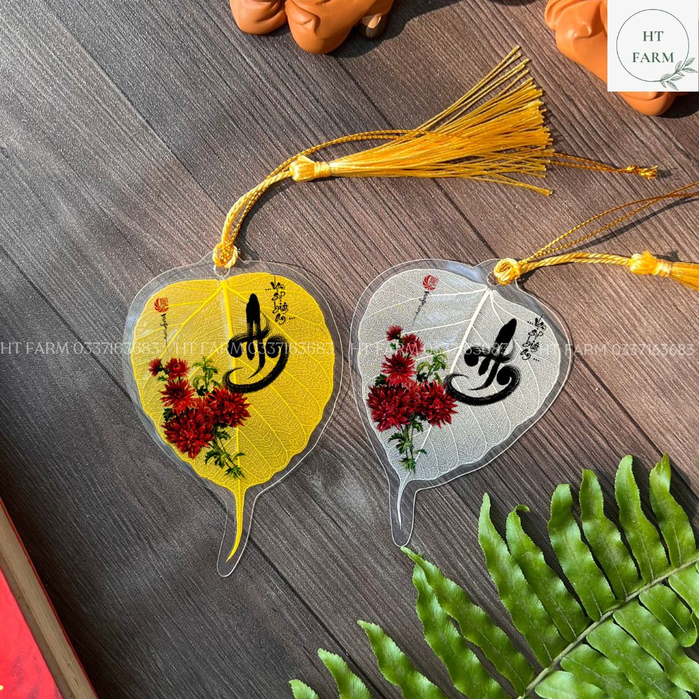 Lá Bồ Đề thư pháp - chữ An (Cầu Bình an – May mắn, Ốp điện thoại, Hàng loại 1)