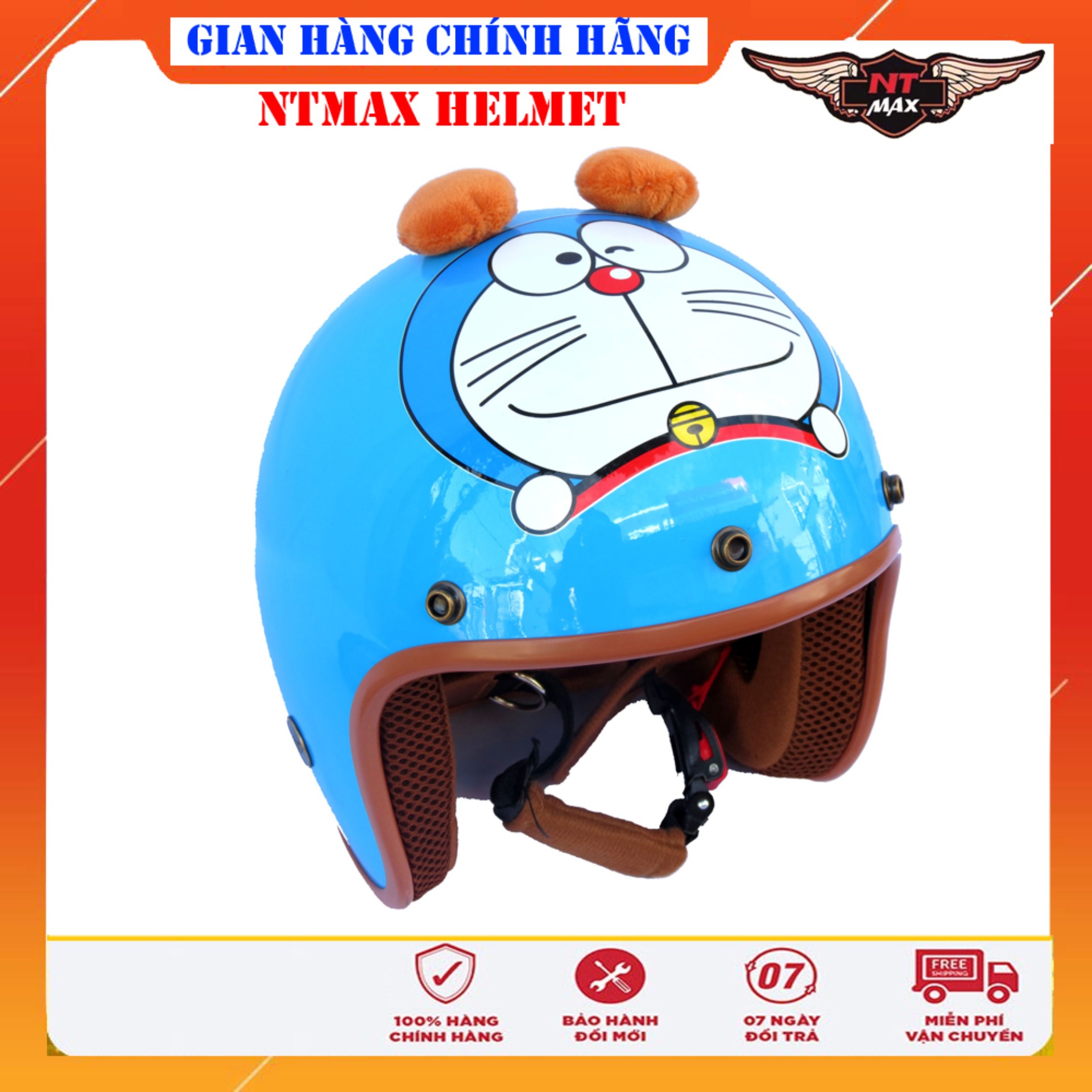 Mũ bảo hiểm NTMAX 3/4 Doremon siêu cute
