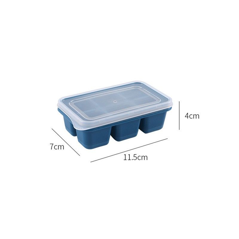 Combo of 4 6-Cell Silicone Ice Trays with Lids