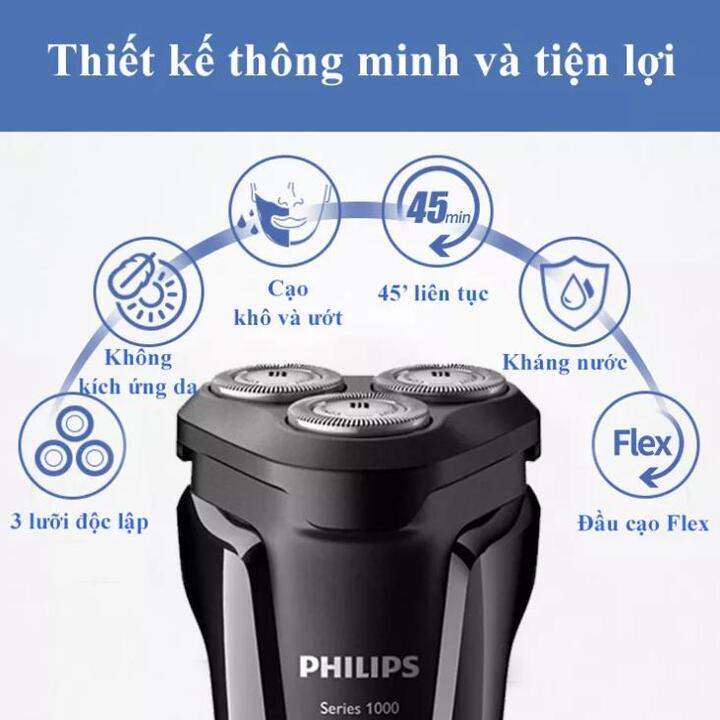 Máy cạo râu khô và ướt 5D Pivot thương hiệu Hà Lan cao cấp Philips S4303 Series 4000 - Bảo Hành 2 Năm