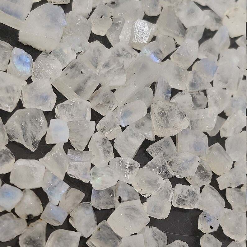 Natural Rainbow Moonstone Raw White Rainbow Moonstone Rough Raw Crystal