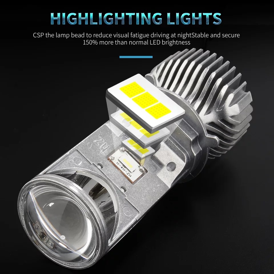 Bi cầu Led mini chân H4 cốt đổi 3 màu