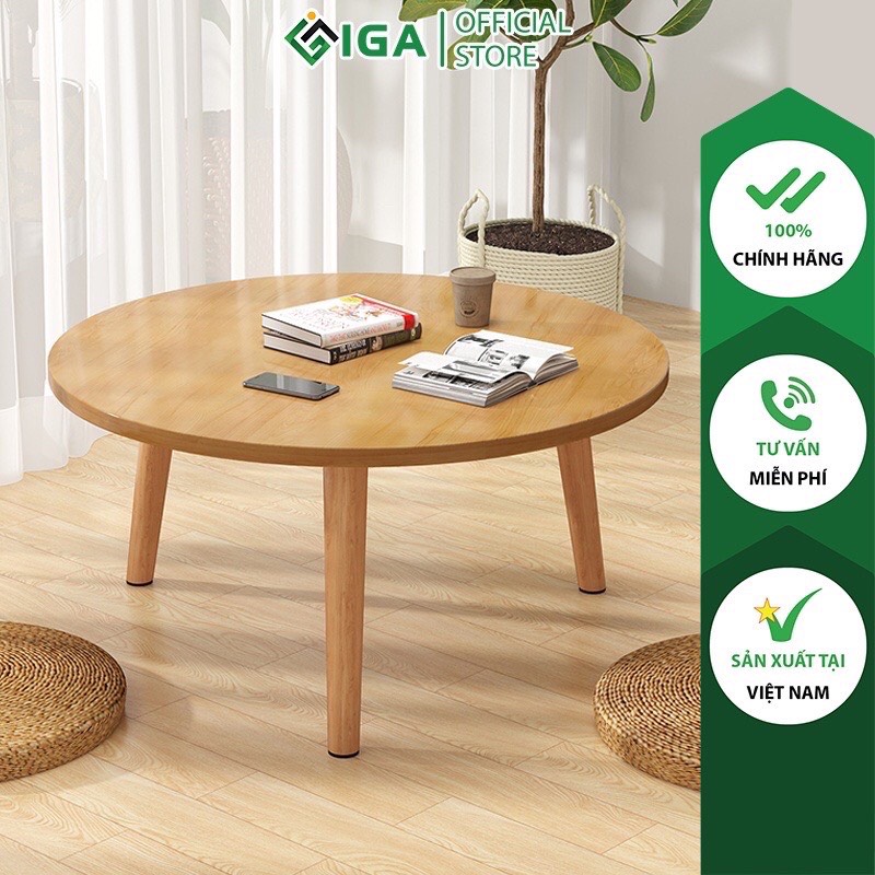 Bàn Trà Ngồi Bệt Tròn Trắng GP74
